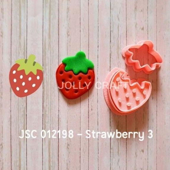 

ORIGINAL Cookie cutter STRAWBERRY 3 (1 stamp + 2 cutter) we-12