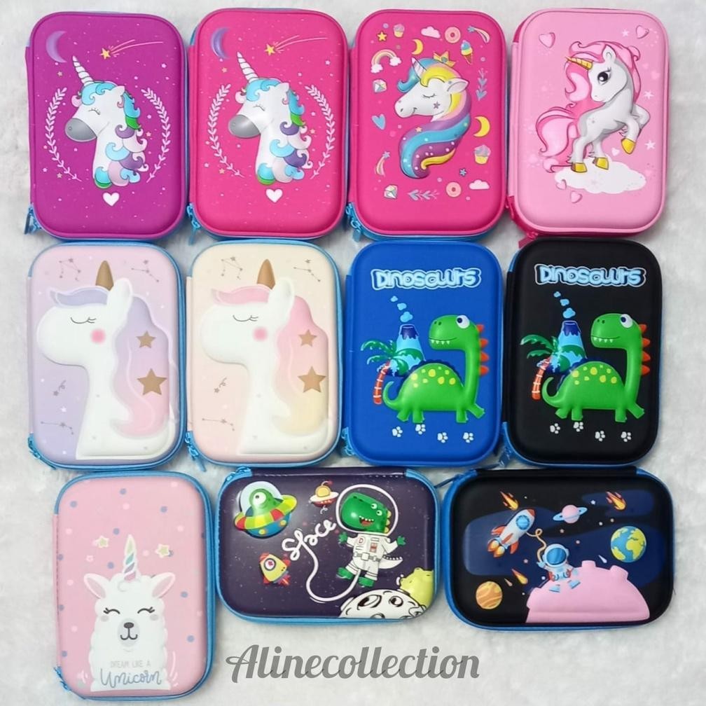 

VIRAL COD, ready: Tempat pensil kotak pensil 3D Unicorn Hardtop Pencil Case tempat pensil mermaid jg-8