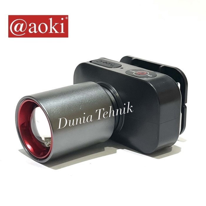SENTER KEPALA AOKI LED ZOOM SOROT 60 WATT CAHAYA PUTIH SUPER TERANG HEADLAMP LAMPU SENTER CHARGER