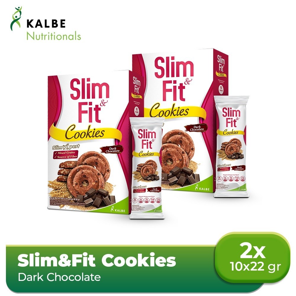

Slim&Fit Cookies Dark Chocolate 10x22gr - Isi 2