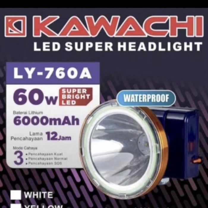 SENTER KEPALA KAWACHI LY-760A CAHAYA PUTIH HEADLAMP 60 WATT