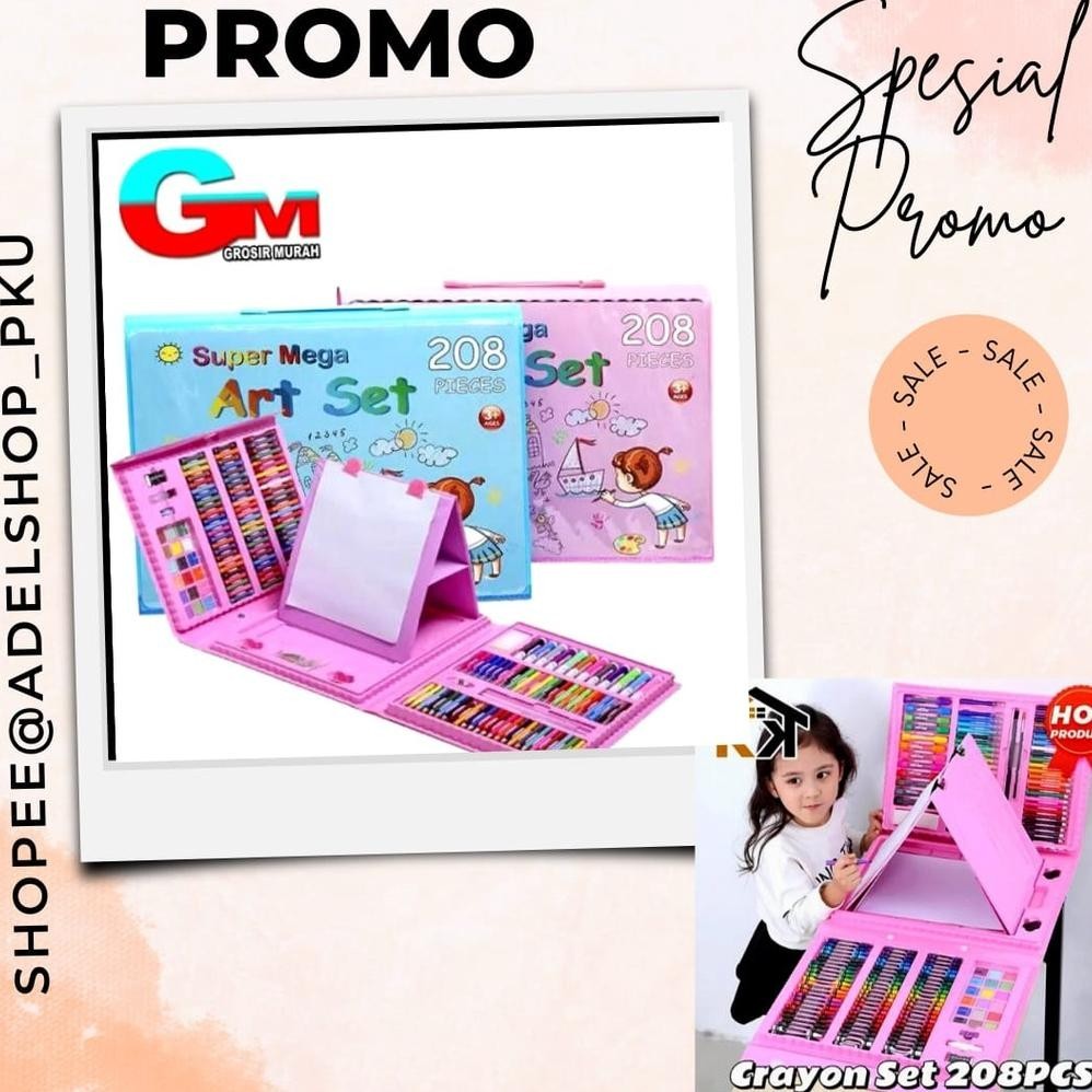 

Sale Crayon Anak 208 Pcs Set Alat Menggambar Melukis Anak-Anak Crayon Cat / Crayon Cat Air Y-76