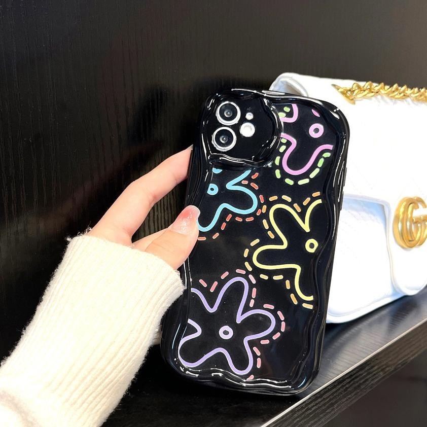 CASE IPHONE 13 PRO MAAX TSY BUNGA BACKGROUND HITAM NEW BRAND 01