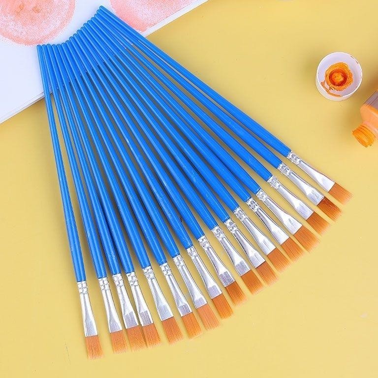 

Hot Migunani 50 Pcs Kuas Lukis Flat Kuas Nylon Datar Paint By Number Kuas Round Hig Quality