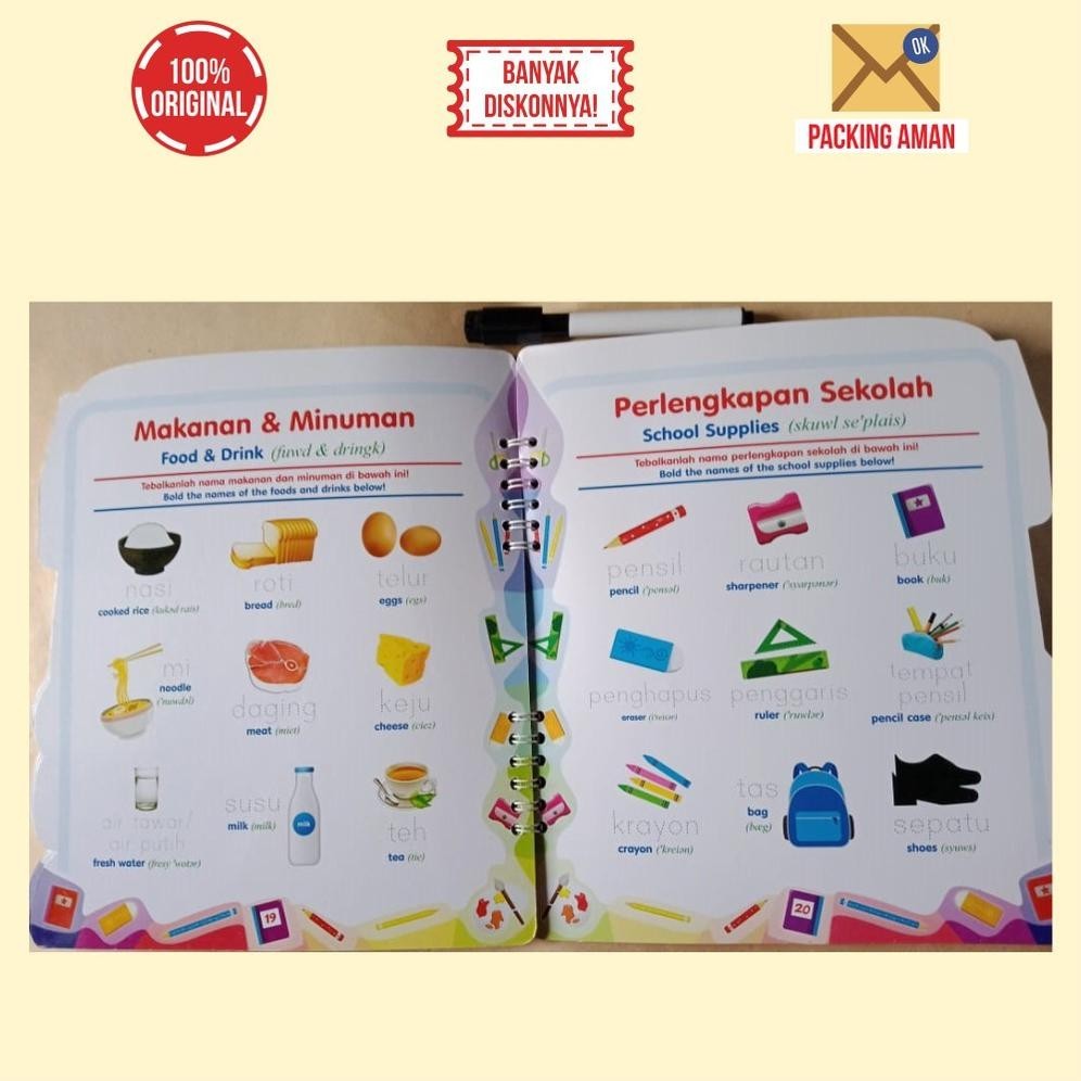 

8.8 Wipe & Clean Buku Aktivitas Anak Tulis Hapus Golden Age Book Balita Pintar Bonus Spidol 8.8