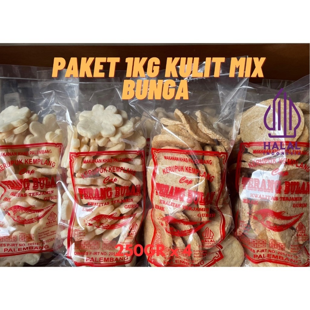 

PAKET 1KG KEMPLANG BUNGA MIX KEMPLANG KULIT ASLI PALEMBANG