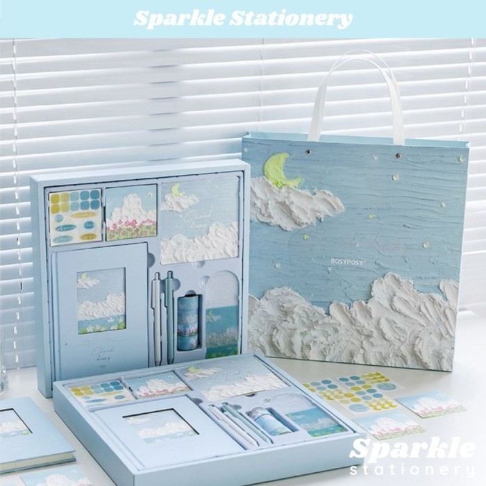 

Rosy Posy Gift Set Notebook Diary Free Gift Bag Lengkap 122 Items