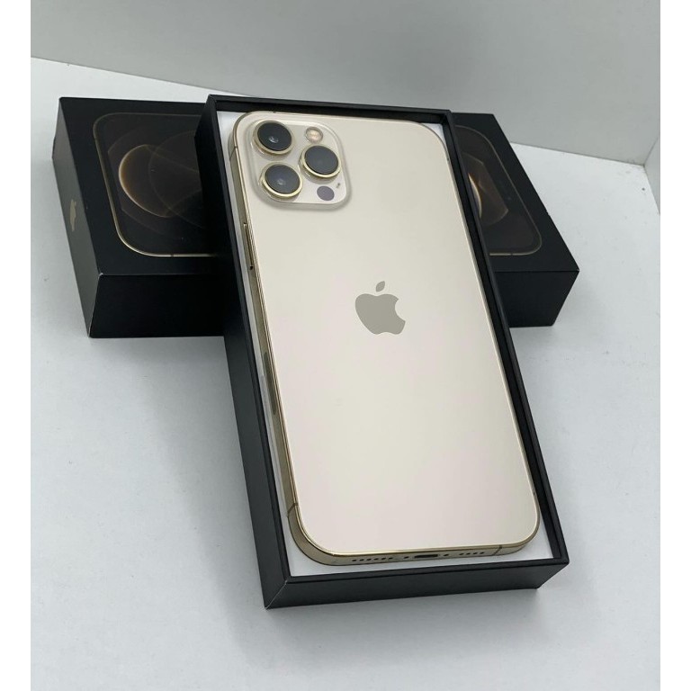 iPhone 12 Pro Max Gold 128 GB imei resmi terdaftar kmenperin, sinyal aktif all operator. Garansi ime