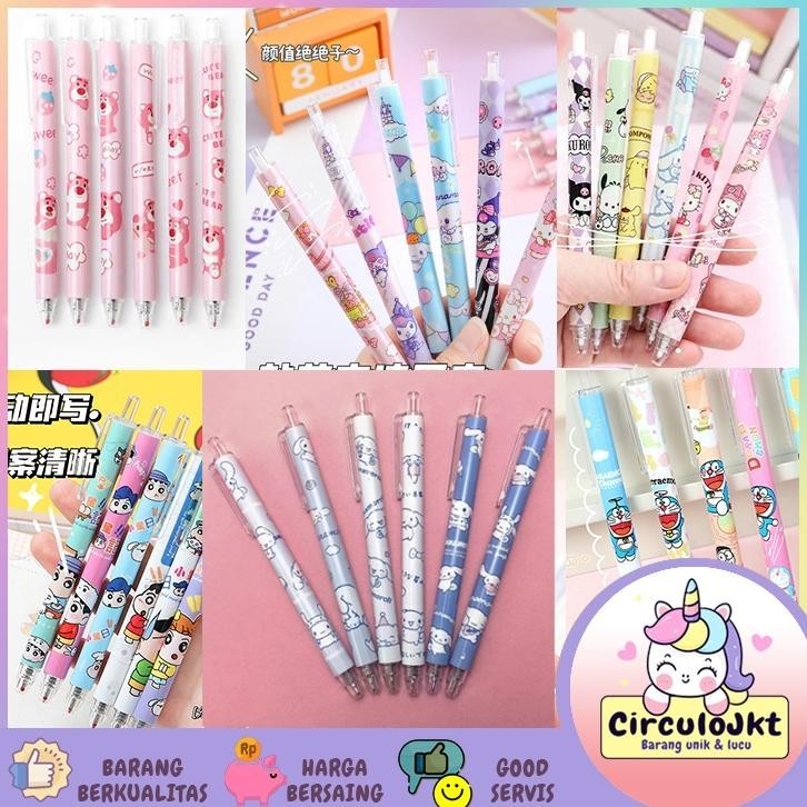 

Ox04 6PCS pen gel Kuromi pulpen Mekanik Kartun pen mekanik pena sanrio Cinamoroll Hanako 0.5MM Sale