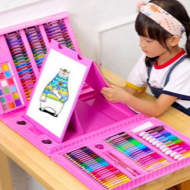 

Termurah Crayon Set 208 Pcs Pensil Warna Lengkap Krayon Set Alat Menggambar Mewarnai Cat Air Lukis Anak Bas-12