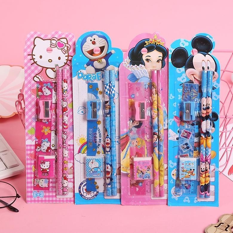 

er-90 AIMILO [PAUS MD] Set Alat Tulis Cocok Untuk Tempat Pensil Penggaris Penghapus Lengkap Kartun Pengserut Penghapus Penggaris Masuk Kotak Pensil Stationery Anak Laki laki Perempuan Perlengkapan Sekolah Sale