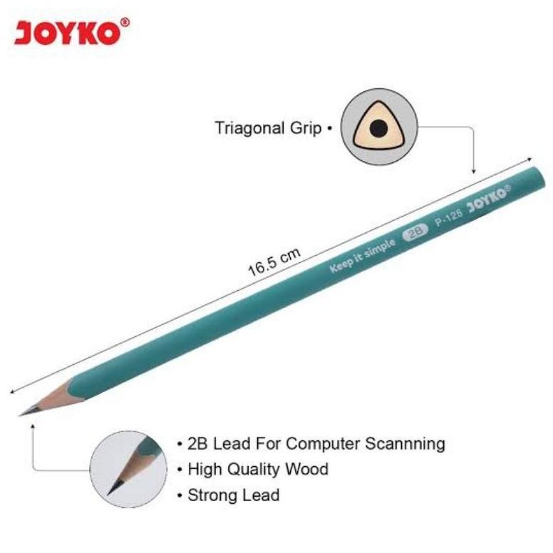 

tru-63 Pencil Triangular / Pensil Joyko P-125 2B 1 BOX 12 PCS Berkualitas