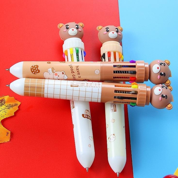 

jg-8 Pulpen 10 Warna Pena Motih Beruang Pulpen Karakter Teddy Bear Viral
