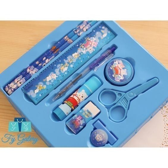 

ew-98 FYGALERY Paket Set alat tulis stationery anak sekolah lengkap 9 in 1 penggaris penghapus pensil serutan untuk hadiah gift karakter lucu Y1007 Murah