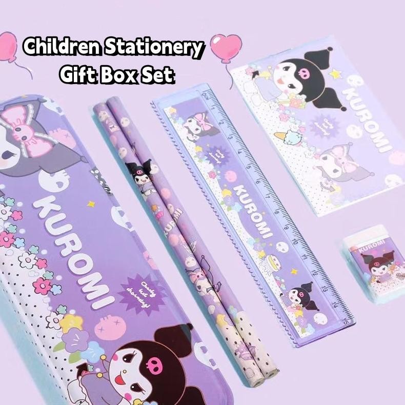 

XD27 VOOVA Set Alat Tulis Anak/ Kotak Pensil Anak Set 7 in 1 Stationery Untuk Hadiah Anak Sekolah Sanrio/ Alat Tulis Set Kotak Pensil Karakter Kuromi/ Set ATK Lucu dan Murah Berkualitas