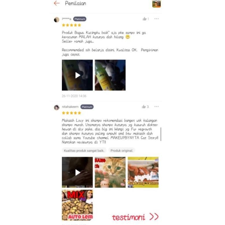 SDF Shampo sampo kucing lovy | Anti kutu & Fur Paket A TERLARIS