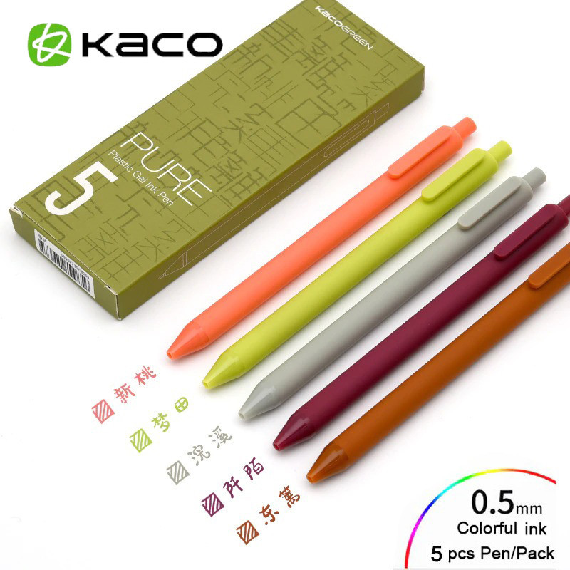 

KN- Kaco PURE Classic II Gel Pen Pena Pulpen 0.5mm 5 PCS (Colorful Ink)