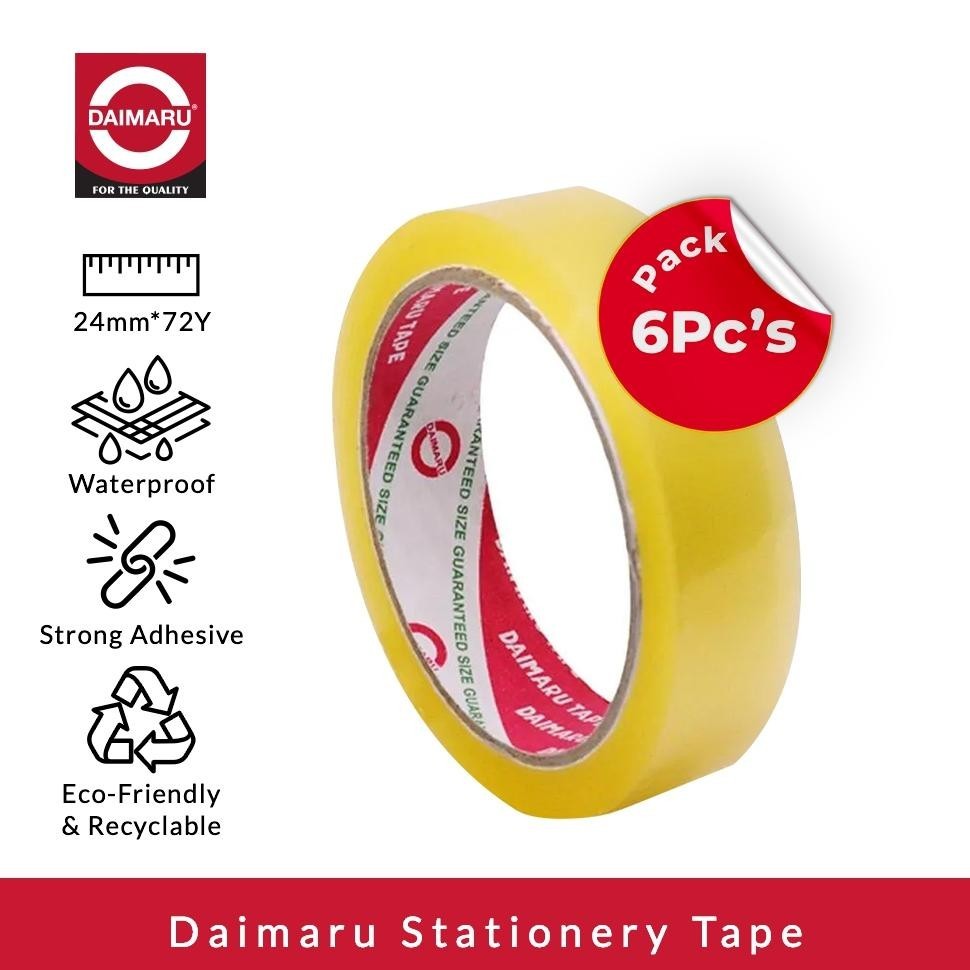 

COD Daimaru Stationery Tape Transparan 24 mm x 72 Yard Paket 6Pcs ty-35