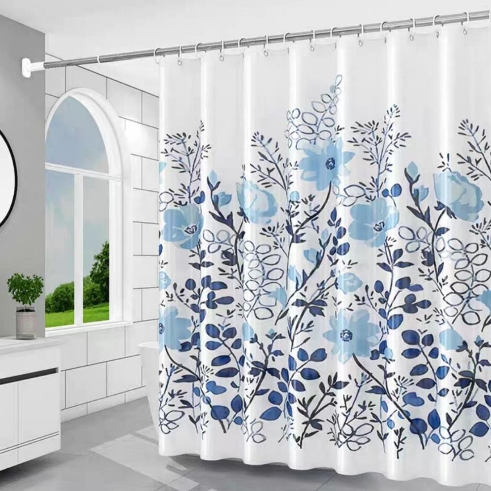 XCT-2328 Tirai kamar mandi anti air bahan peva ukuran 200x200cm/200x200cm Horden kamar mandi anti ai