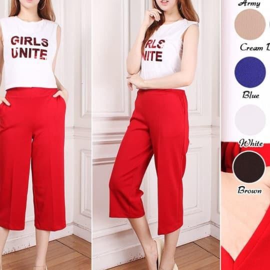 Celana Kulot 7/8 Scuba Lycos Ready Uk Besar