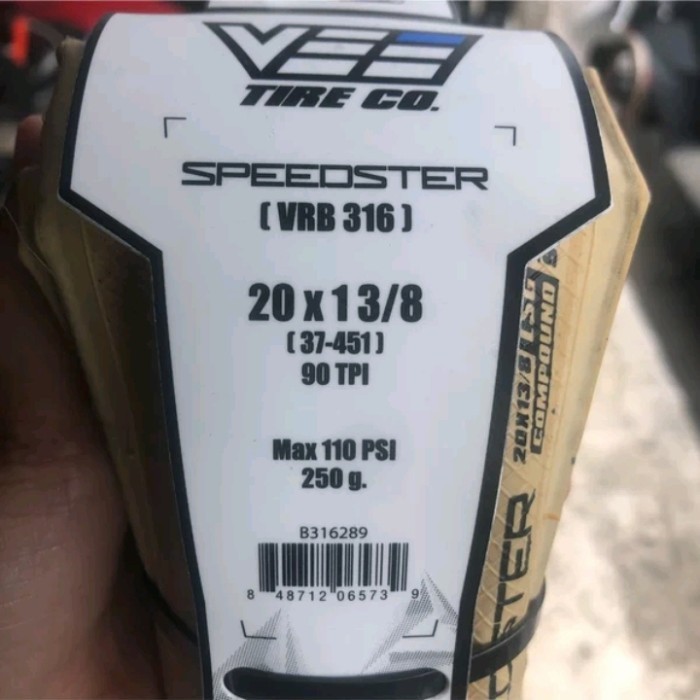 Paling Berkualitas Ban Luar Veetireco Speedster 20 451 20X1 3/8 Tanwall