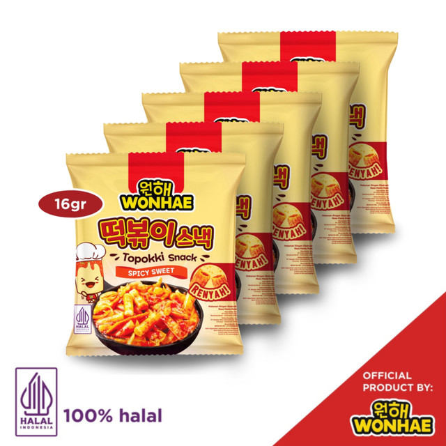 

Wonhae Topokki Snack Spicy Sweet 16gr x 5 pcs