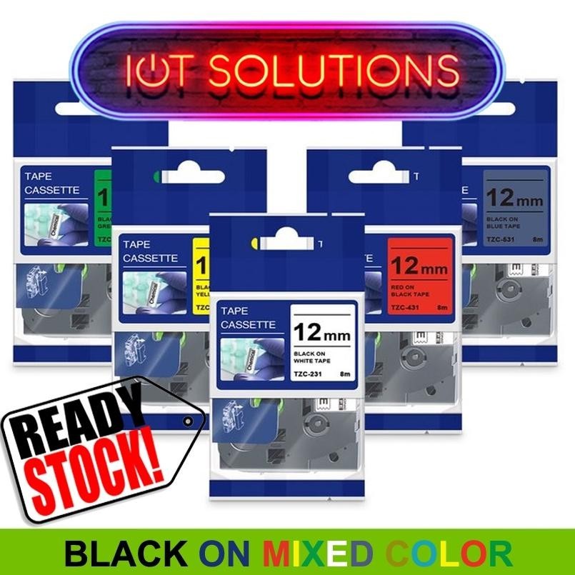 

Ur37 Label Tape Brother Compatible Tze-231 12Mm 8M Tze231 631 334 Pt-H110 D210 Black White Clear Red Gold Blue Green Yellow Fluorescent Kekinian