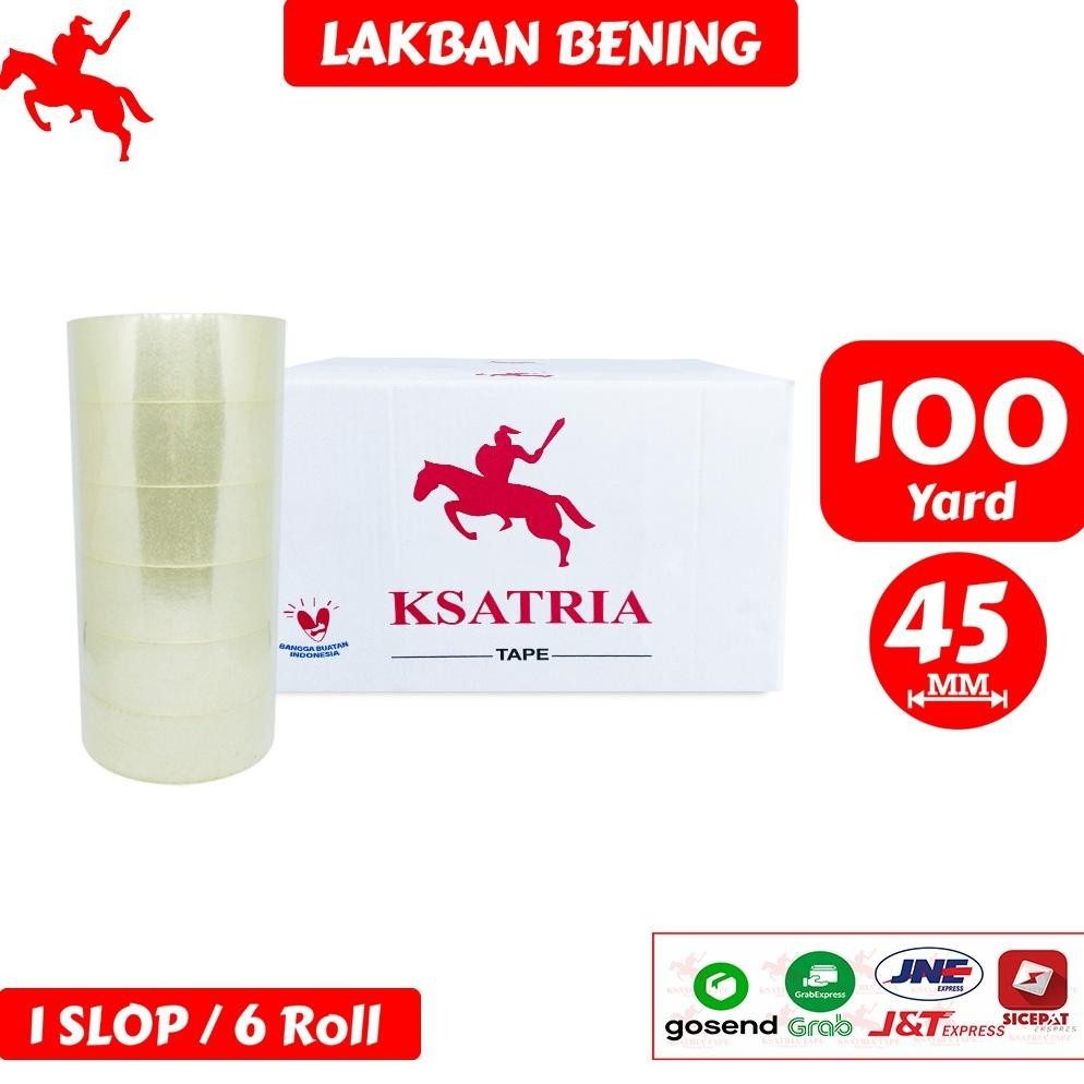 

Dgh-43 Lakban Opp Tape / Lakban Bening Ksatria Tape 100 Yard (1 Slop) Hemat
