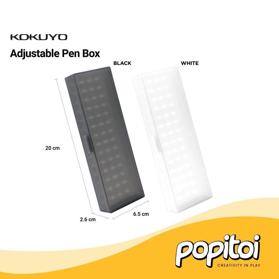 

Gh-6 Kokuyo Pp Pencil Case With Adjustable Dividers Black/White Kotak Tempat Pensil Mumer