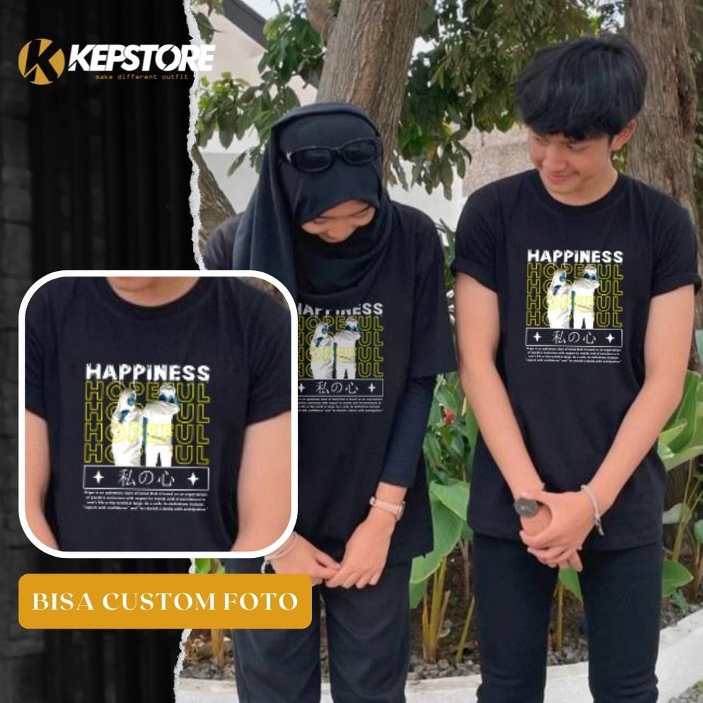 Terlaris Kaos Negatif Foto Streetwear Couple Pacar Baju Custom Tshirt Combed 24S