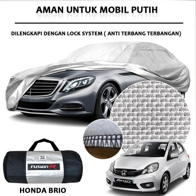 Cover Mobil Putih BRIO Waterproof / Sarung Mobil Putih BRIO NEW HT