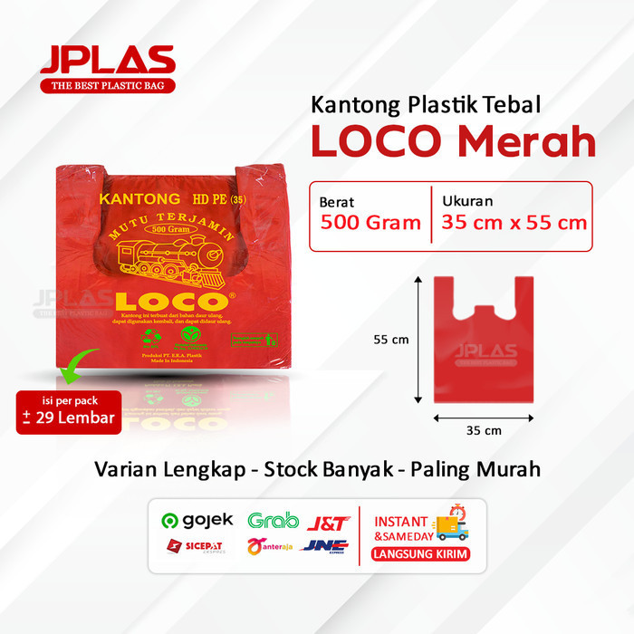 

TERMURAH KANTONG PLASTIK LOCO MERAH 35 ANTI JEBOL