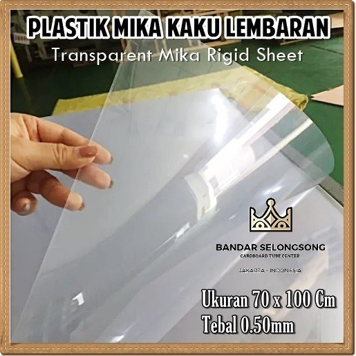 

MURAH Plastik Mika Bening Transparan Lembar PVC Rigid Sheet 70x100cm 0.50mm