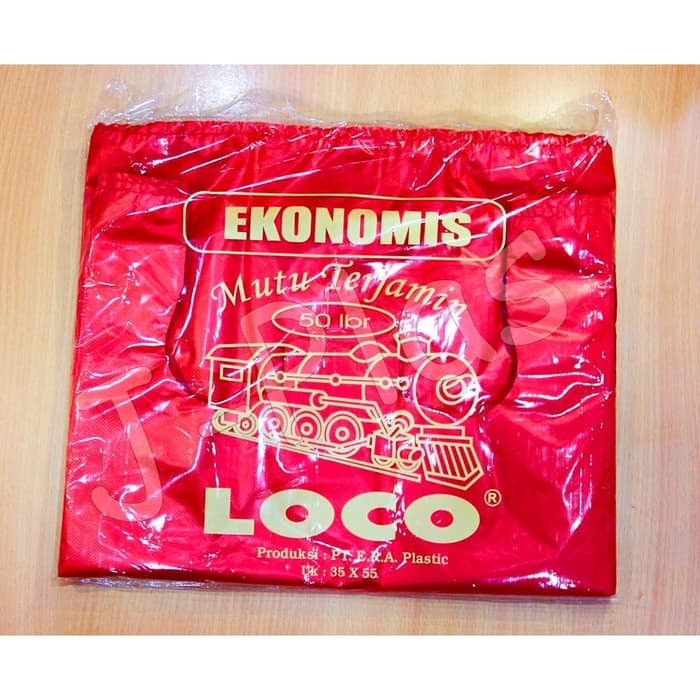 

SALE Kantong Plastik Kresek Loco EKONOMIS MERAH 35 x 55 isi 50 lembar
