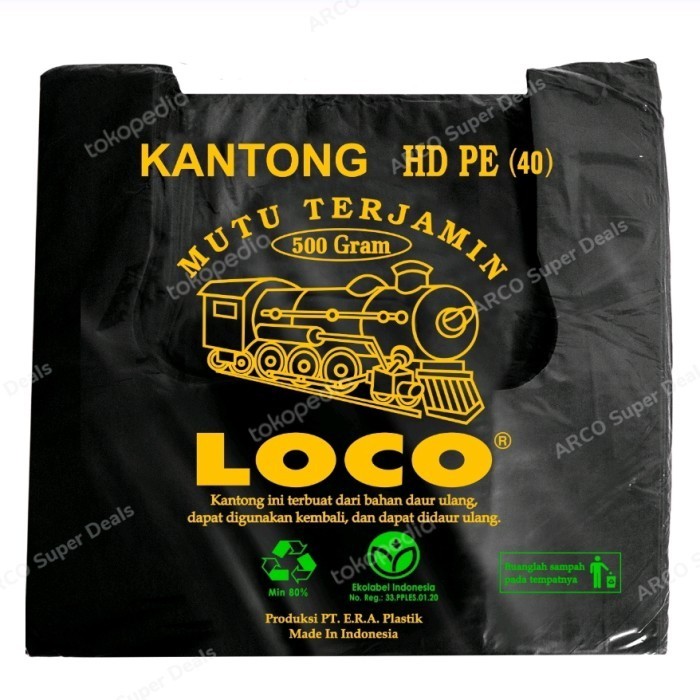 

HARGA DISKON LOCO Kantong Plastik Kresek Hitam Jumbo Tebal Uk 40 x 60 cm