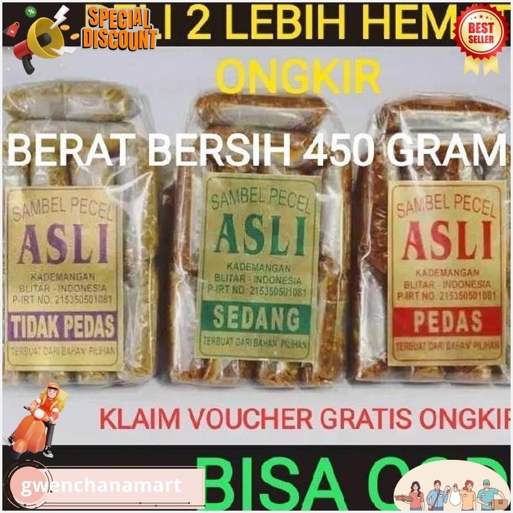 

Sambel Pecel Asli Blitar / Sambal Pecel Asli 450 Gram Cod