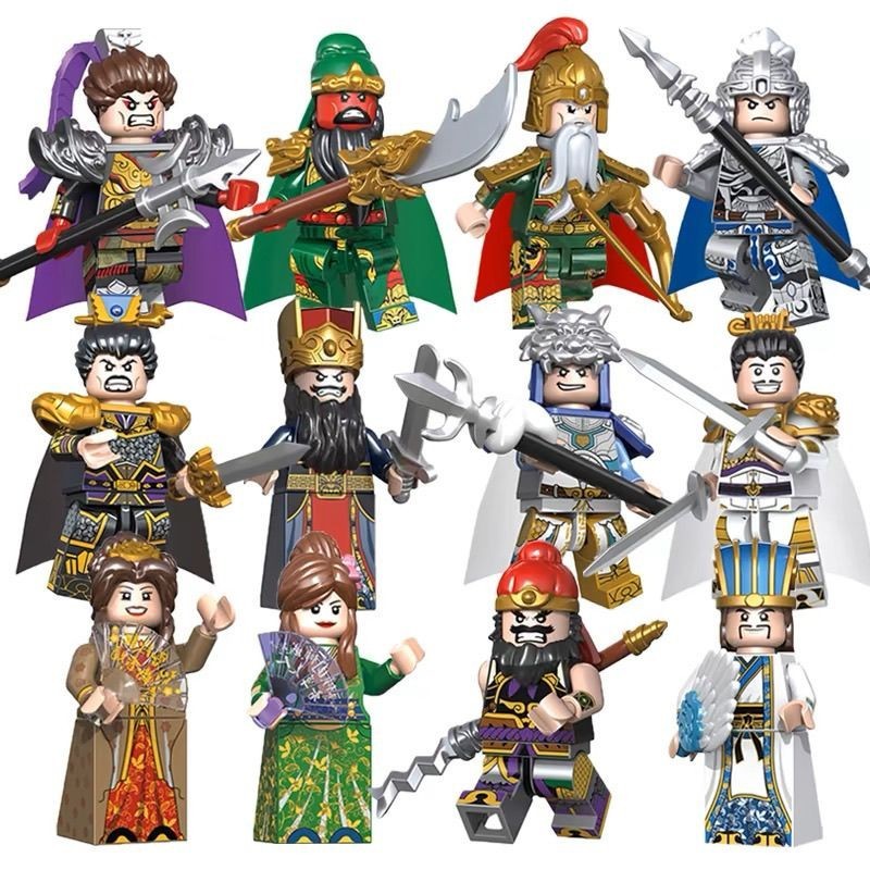 Three Kingdoms Hero Minifigures Compatible with Lego War Horse Lv Bu Zhao Yun Guan Yu Zhang Fei Asse