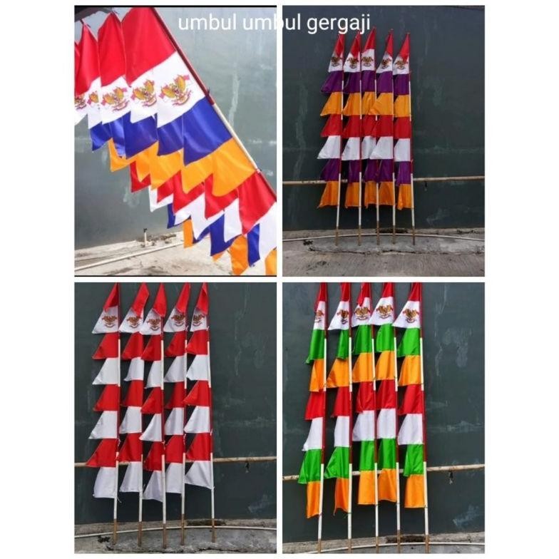 FLASH SALE umbul umbul gergaji kurang lebih 3 meter/artibut 17 Agustus/atribut kemerdekaan/bendera u