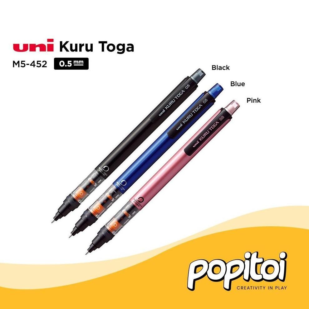 

TERLARIS UNI Kuru Toga M5-452 1P Pipe Slide Mechanical Pencil 0.5 mm Kurutoga pensil mekanik cetek pipeslide Drafting ze-42