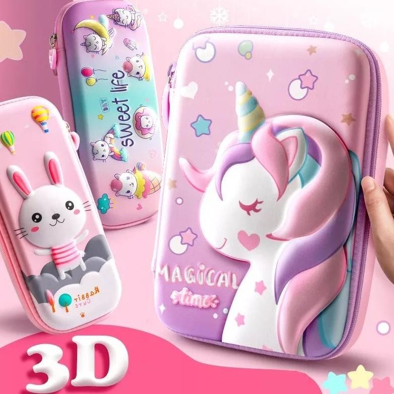 

ORIGINAL ITBEL - 3D Tempat Pensil Kotak Anak Kotak Pensil 3D Timbul Motif Kartun Lucu Koker Alat Tulis Sekolah Karakter Tempat Pulpen Resleting Import He-87