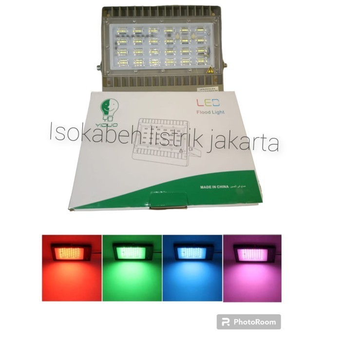 Sukaca - Lampu Sorot Tembak Flood Light Led 50Watt Hijau, Biru, Pink, Merah 50W