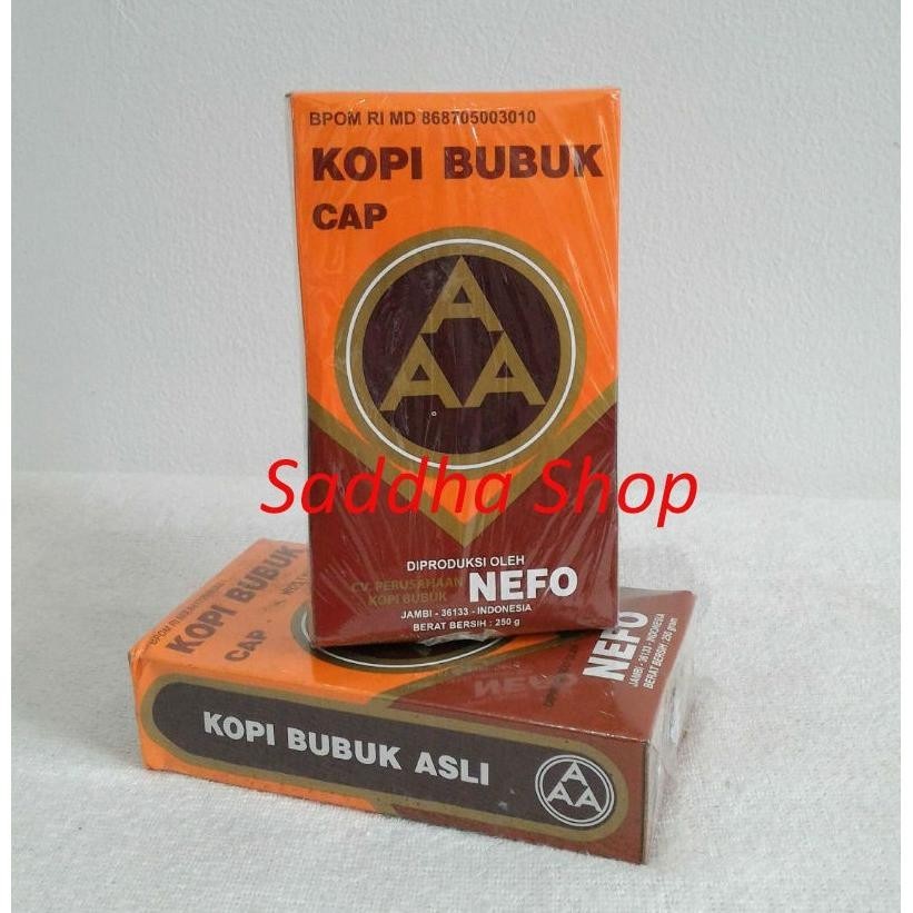 

Kopi Murni Bubuk Hitam Excelsa Nikmat Cap Aaa Nefo Jambi 250 Gram