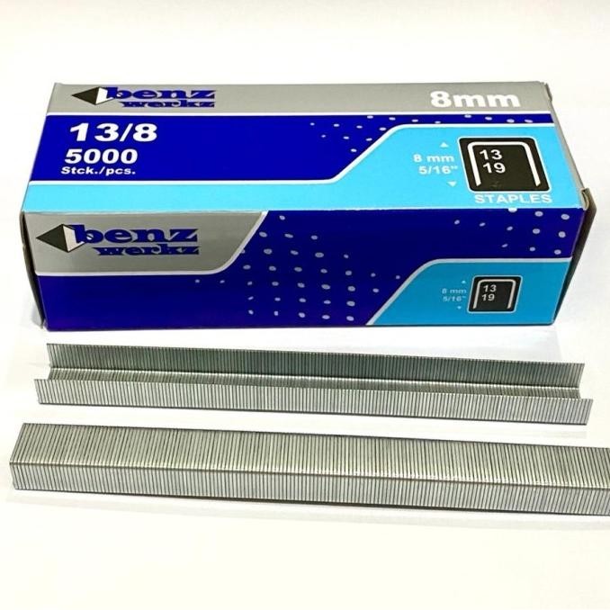 

BENZ 13/8 Anak staples 8mm isi 5000pis isi stapler hekter tembak 8 mil TOMS