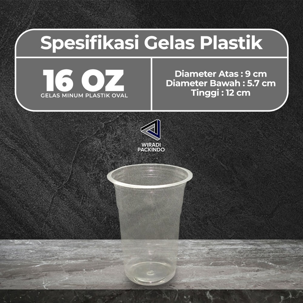 Sensasi Baru Gelas Plastik Datar 16Oz / Cup Datar Plastik 16Oz / Gelas Plastik Tebal De9