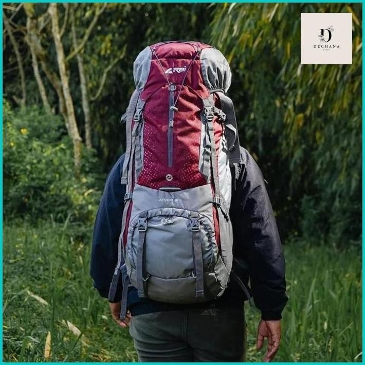OUTDOOR tas gunung carrier original arei Atmos 80L dapat raincover arei