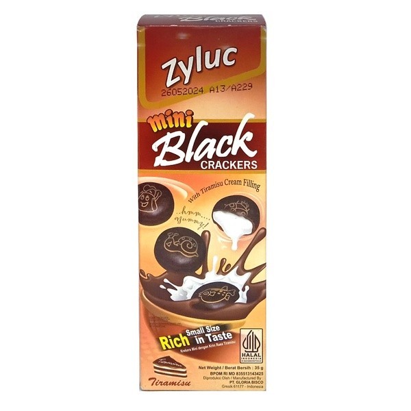 S58479 ZYLUC MINI BLACK TIRAMISU COKLAT BISKUIT 35GR MAJU BERSAMA (20250910)