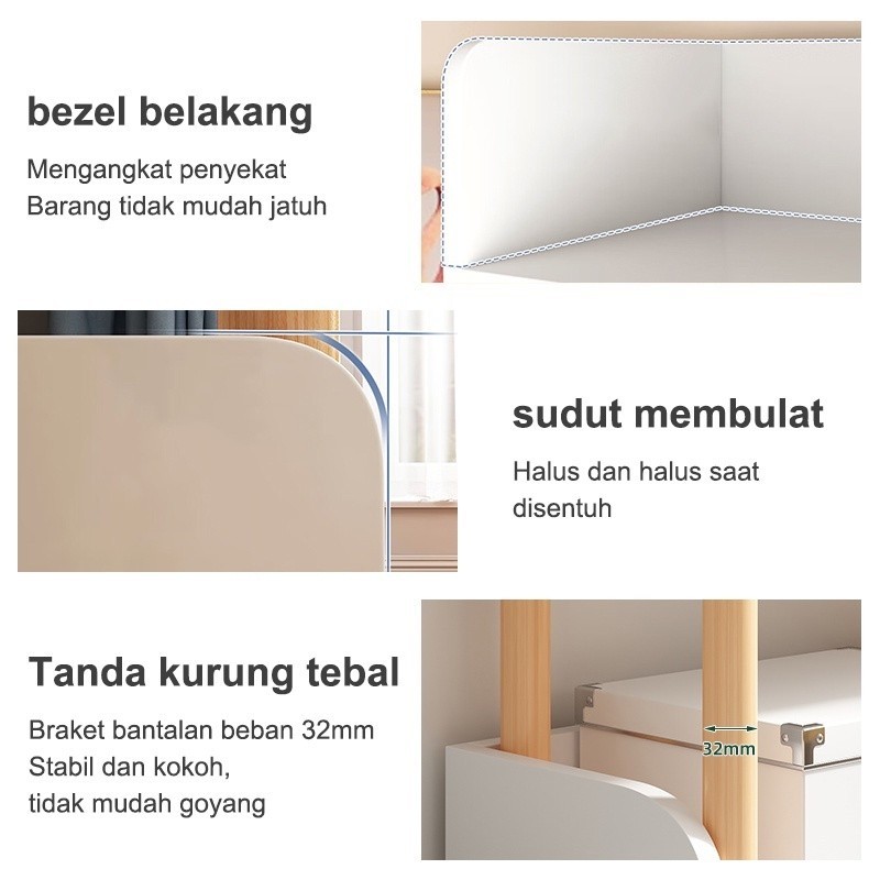 Rak Buku Kayu 6 SUSUN Rak Susun Kayu Rak Buku Penyimpanan Rak Susun Penyimpanan Praktis