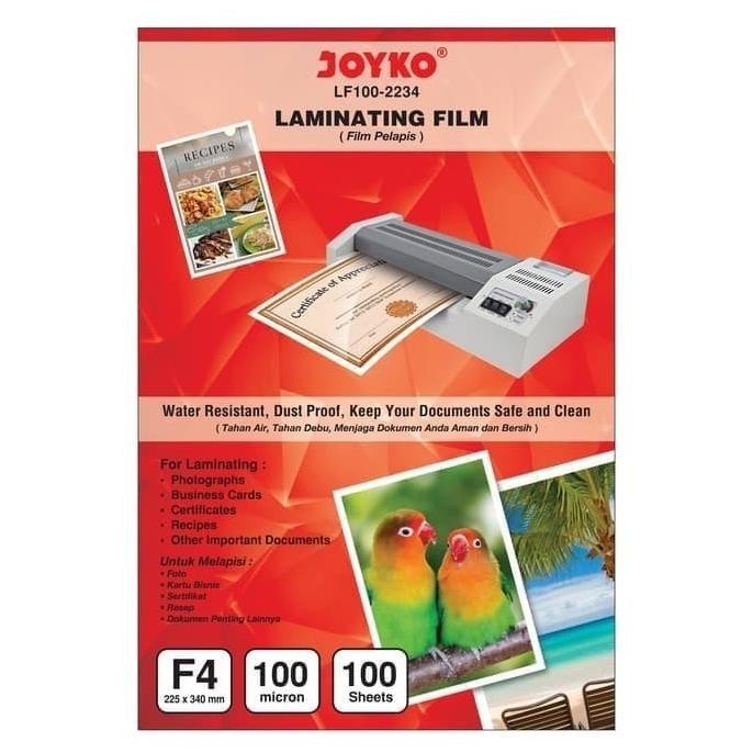 

Laminating Film F4 100micron JOYKO/Plastik Laminating A4/Plastik Press