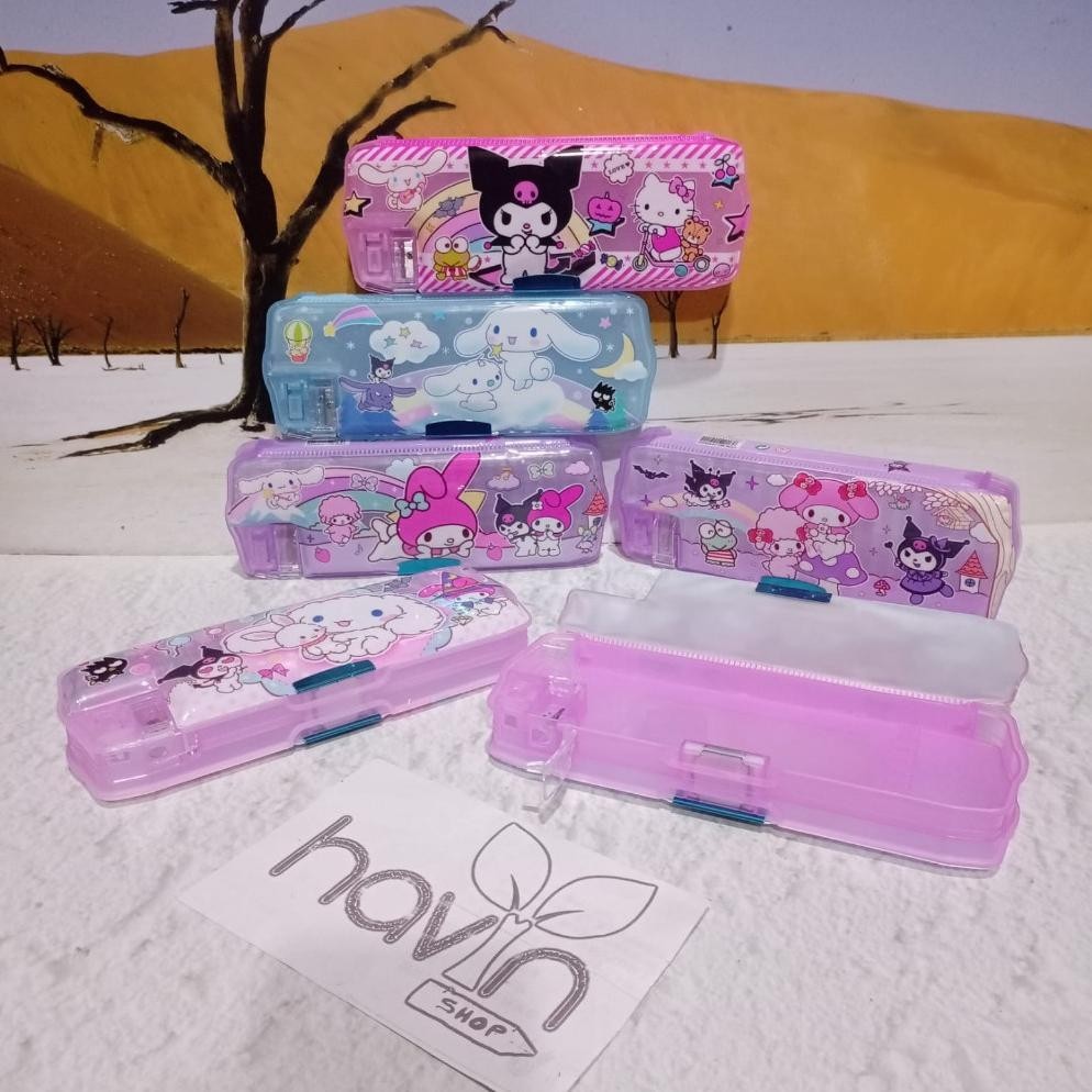 

Ori Kotak Pensil Magnet Transparant Oval Sanrio Pencil Case