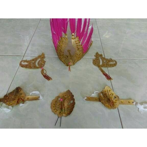 Kostum Halloween Topi Tari Merak Hiasan Kepala Tari Merak Komplit